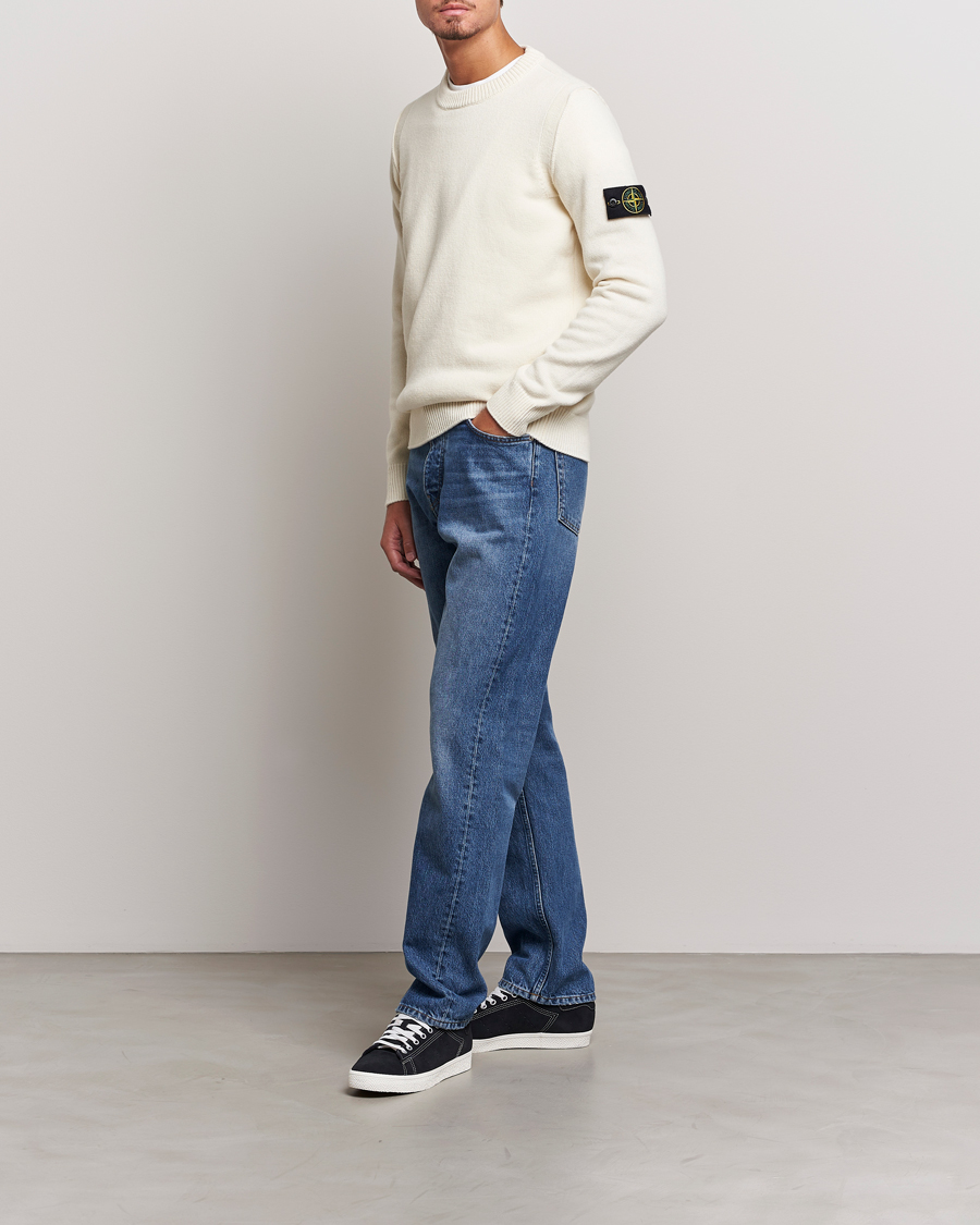 Herre | Gensere | Stone Island | Knitted Lambwool Sweater Natural