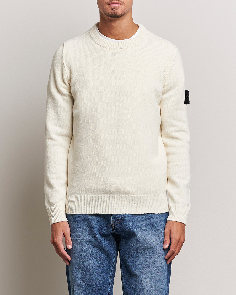 Herre | Gensere | Stone Island | Knitted Lambwool Sweater Natural