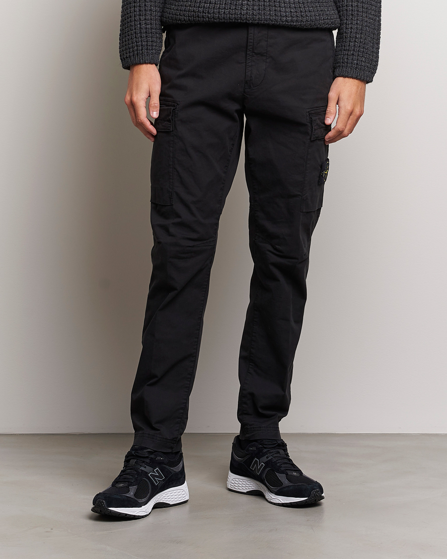 Herre | Bukser | Stone Island | Stretch Cotton Gabardine Trousers Black