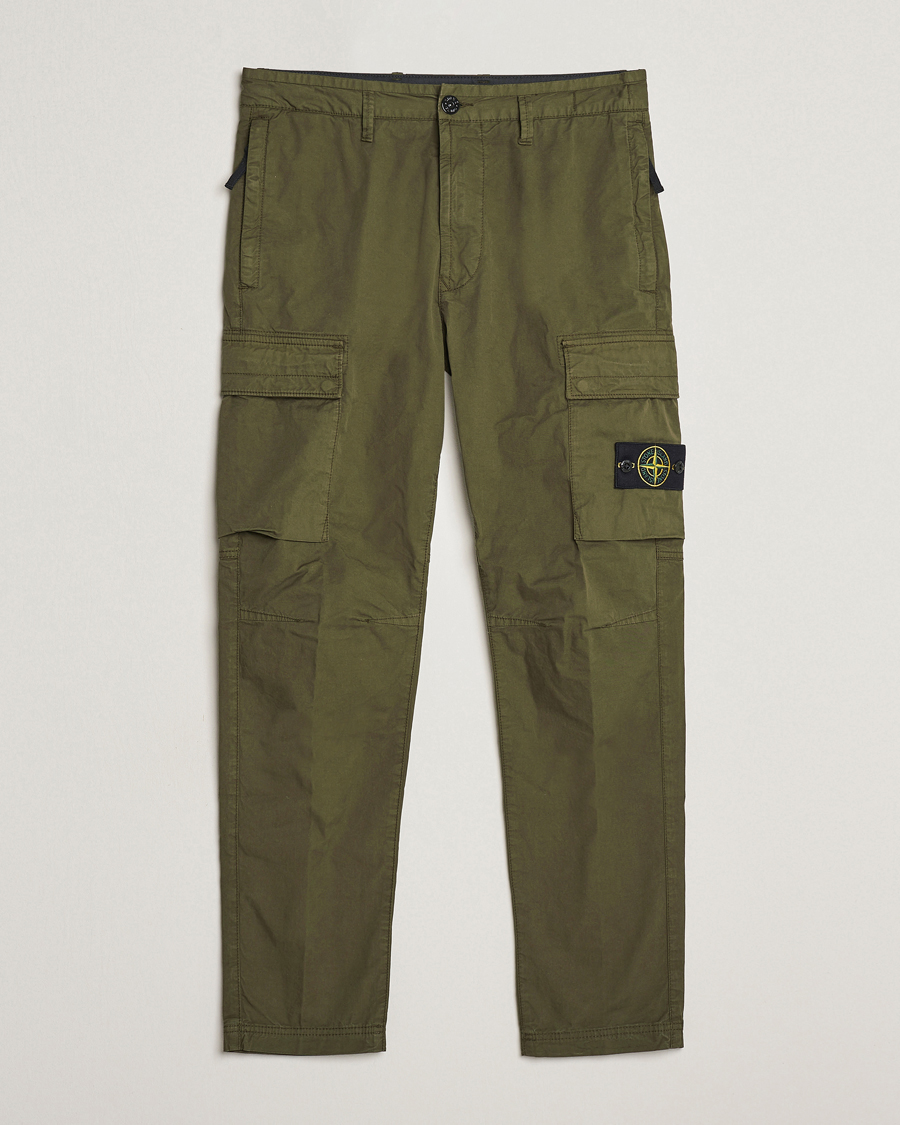 Herre | Bukser | Stone Island | Stretch Cotton Gabardine Trousers Olive