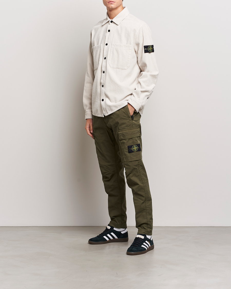 Herre | Bukser | Stone Island | Stretch Cotton Gabardine Trousers Olive