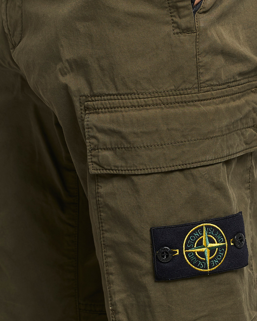 Herre | Bukser | Stone Island | Stretch Cotton Gabardine Trousers Olive
