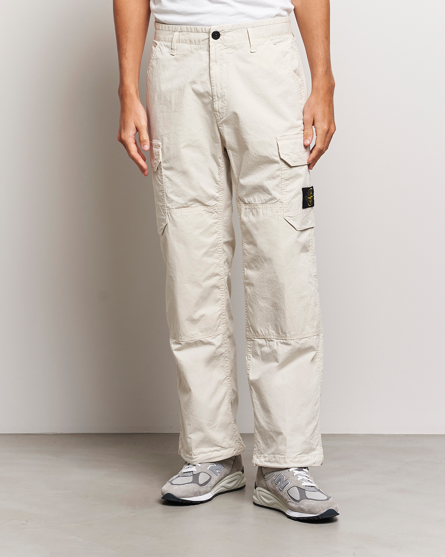 Herre | Cargobukser | Stone Island | Stretch Cotton Gabardine Cargo Pants Plaster