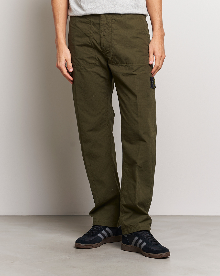 Herre |  | Stone Island | Garment Dyed Ripstop Trousers Olive