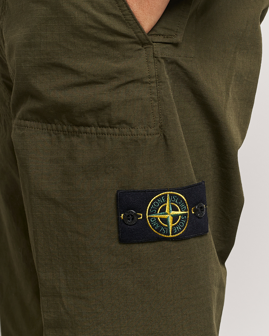 Herre | Bukser | Stone Island | Garment Dyed Ripstop Trousers Olive