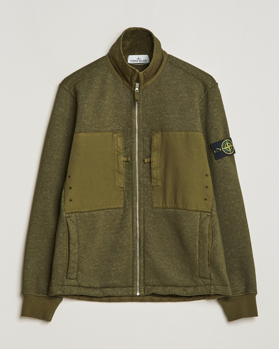 Herre | Gensere | Stone Island | Garment Dyed Terry Fleece Full Zip Olive