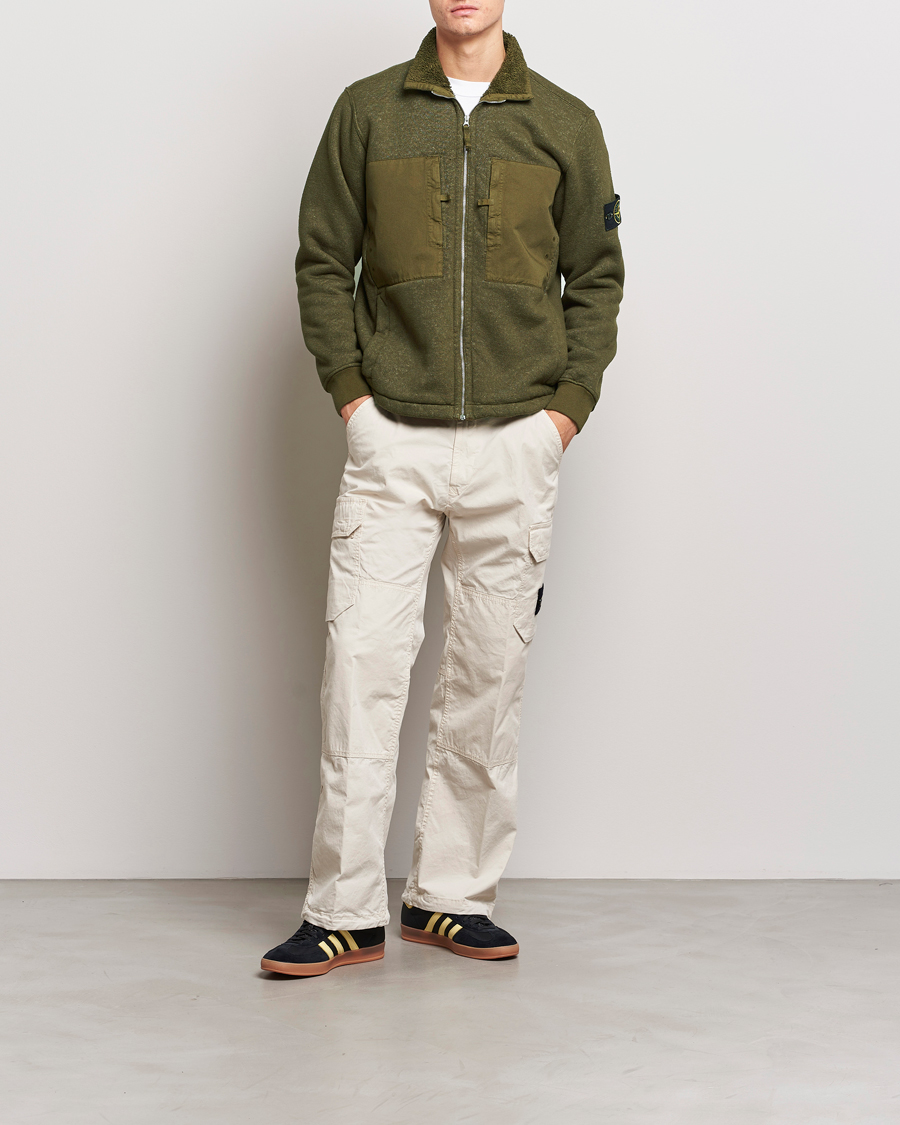 Herre | Gensere | Stone Island | Garment Dyed Terry Fleece Full Zip Olive