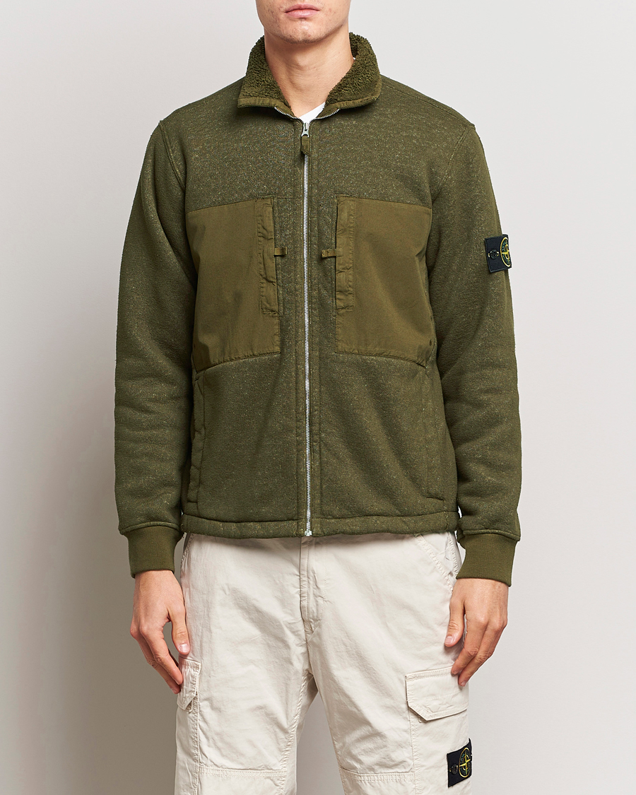 Herre | Gensere | Stone Island | Garment Dyed Terry Fleece Full Zip Olive
