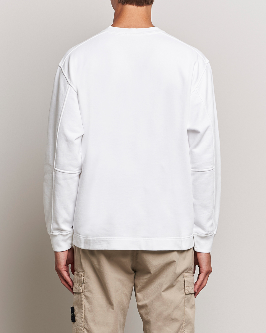 Herre | Gensere | Stone Island | Garment Dyed Fleece Logo Sweatshirt White
