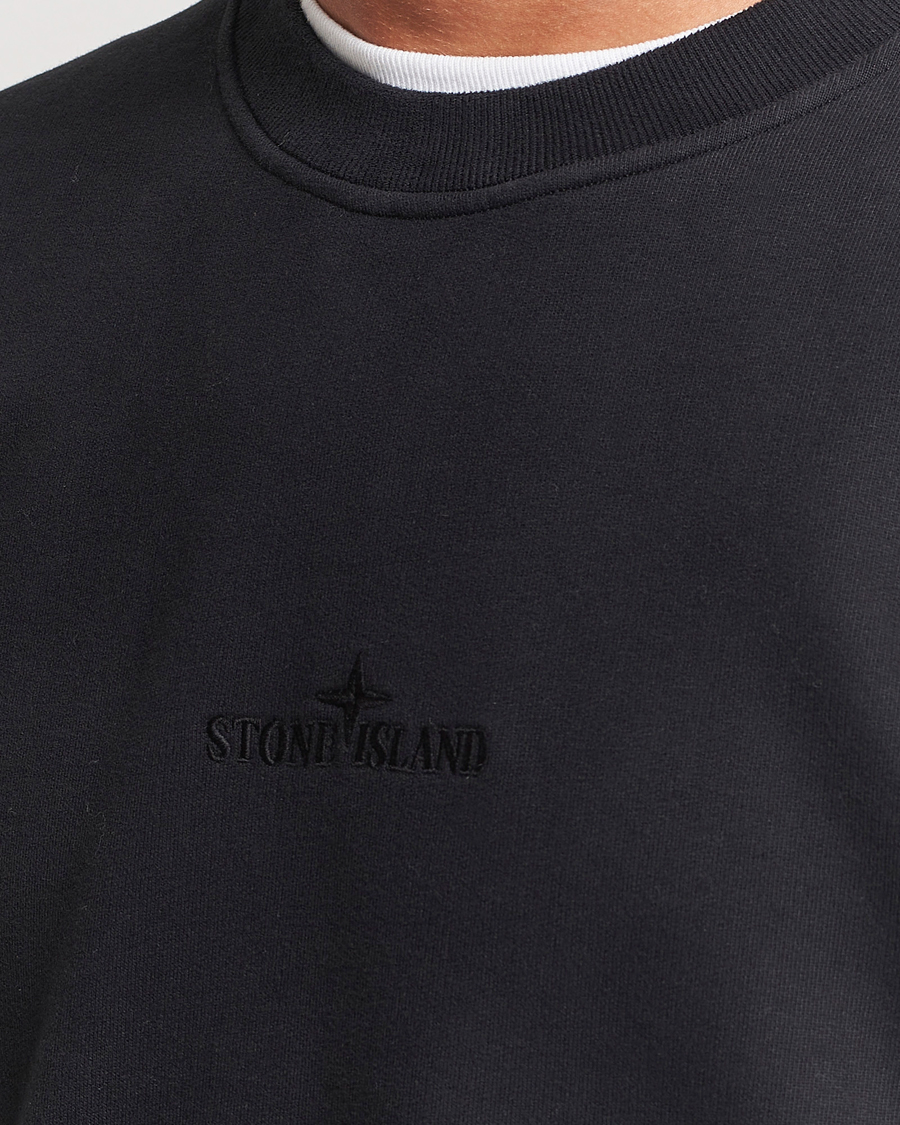 Herre | Gensere | Stone Island | Garment Dyed Fleece Logo Sweatshirt Black