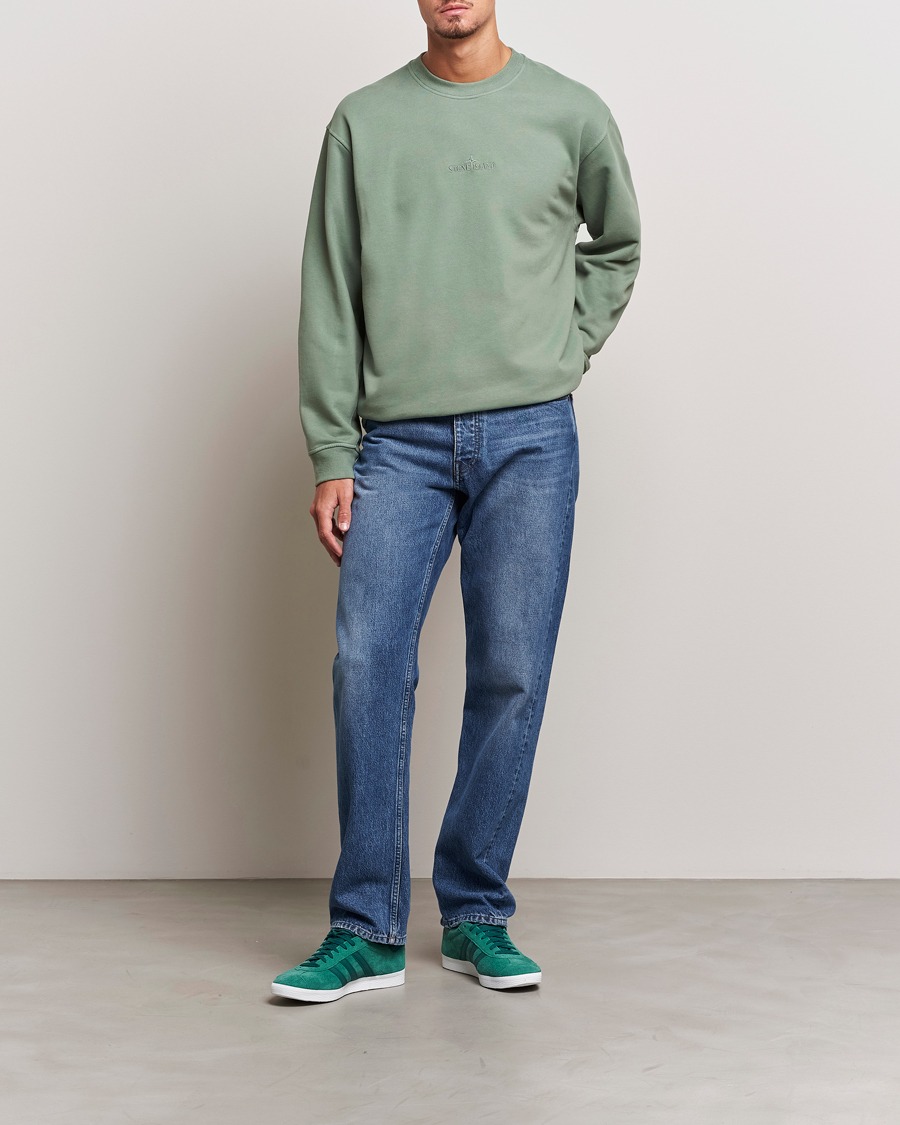 Herre | Gensere | Stone Island | Garment Dyed Fleece Logo Sweatshirt Sage