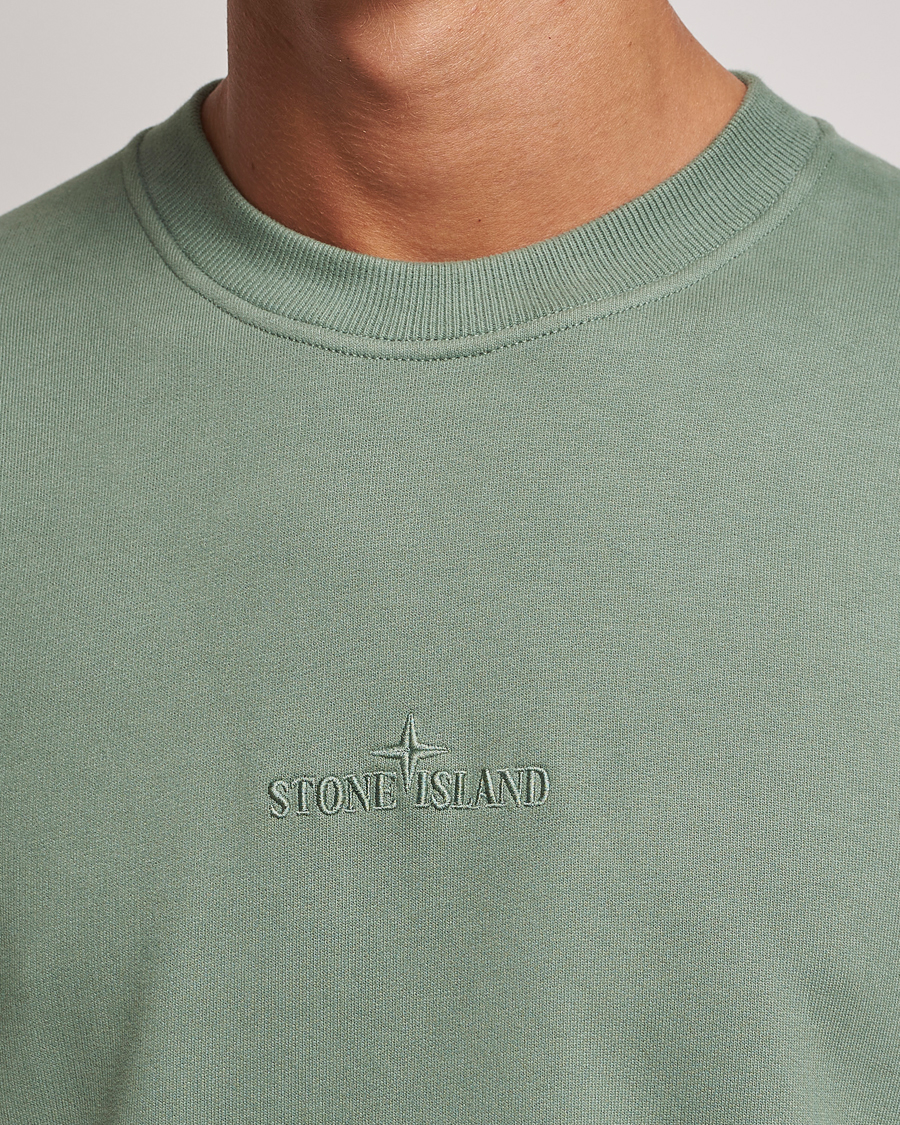 Herre | Gensere | Stone Island | Garment Dyed Fleece Logo Sweatshirt Sage