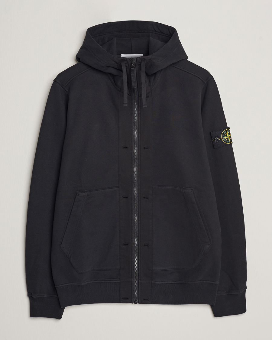 Herre | Gensere | Stone Island | Garment Dyed Fleece Hooded Full Zip Black