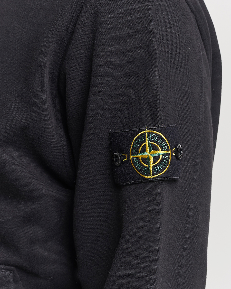 Herre | Gensere | Stone Island | Garment Dyed Fleece Hooded Full Zip Black