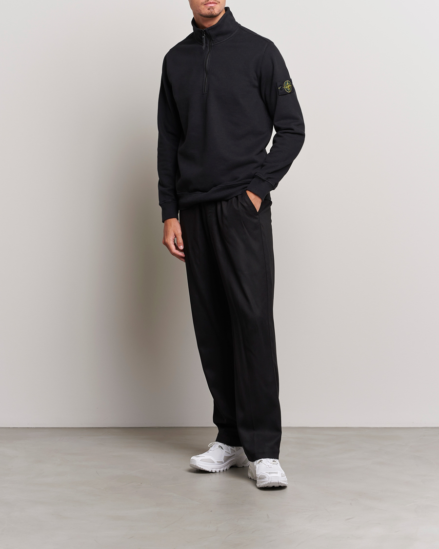 Herre | Gensere | Stone Island | Garment Dyed Fleece Half Zip Black