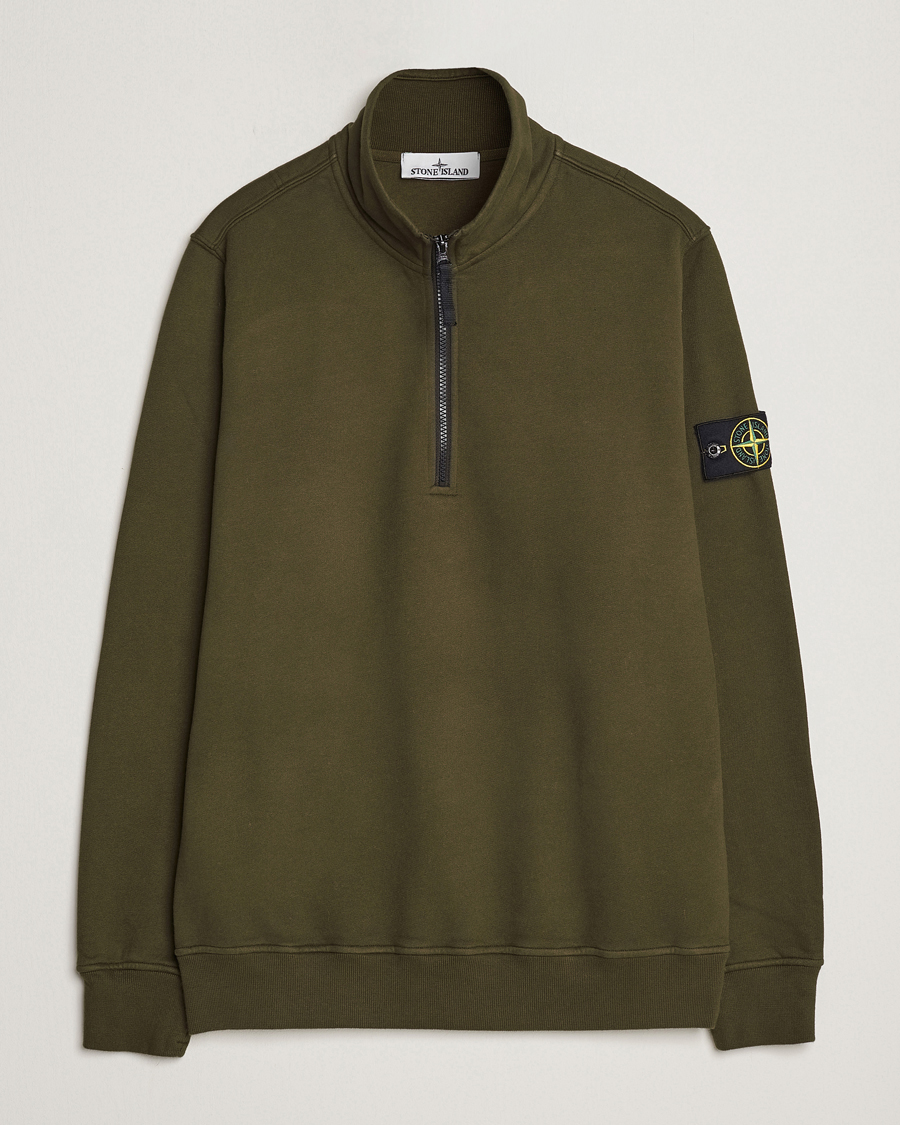 Herre | Gensere | Stone Island | Garment Dyed Fleece Half Zip Olive