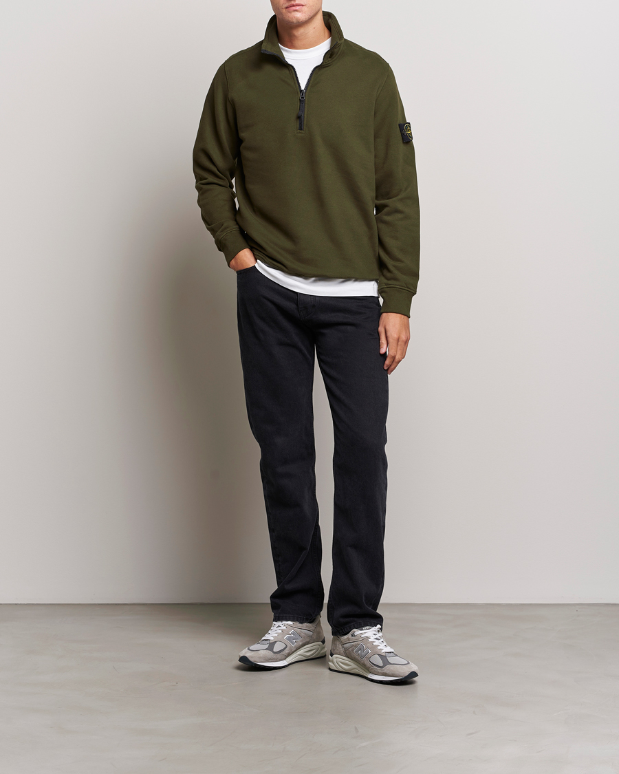 Herre | Gensere | Stone Island | Garment Dyed Fleece Half Zip Olive