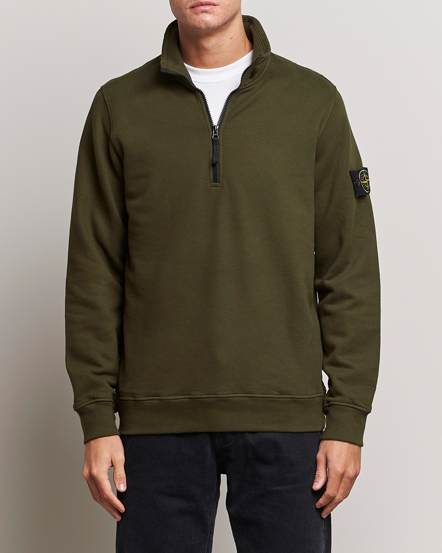 Herre | Gensere | Stone Island | Garment Dyed Fleece Half Zip Olive