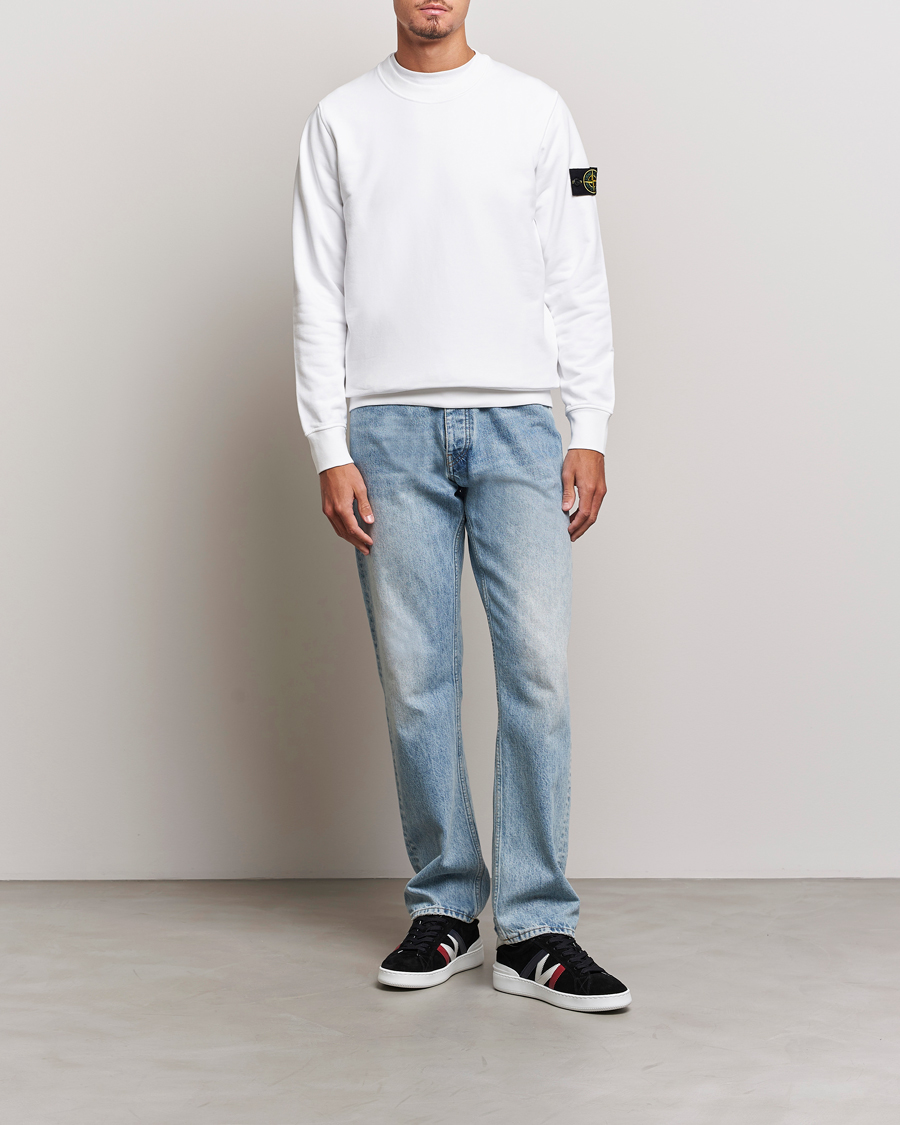 Herre | Gensere | Stone Island | Garment Dyed Fleece Sweatshirt White