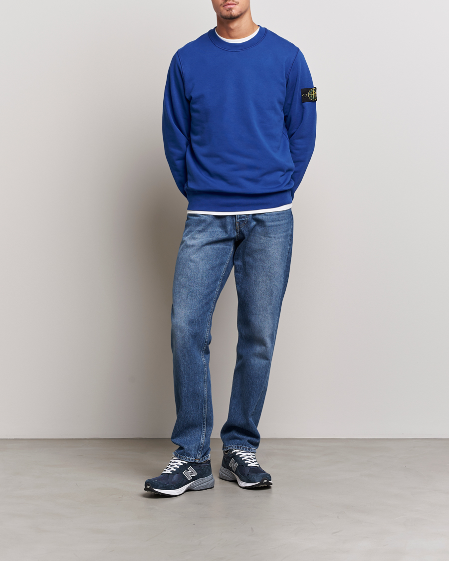Herre | Gensere | Stone Island | Garment Dyed Fleece Sweatshirt Bright Blue