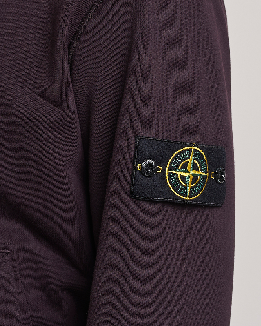 Herre | Gensere | Stone Island | Garment Dyed Fleece Hood Dark Burgundy