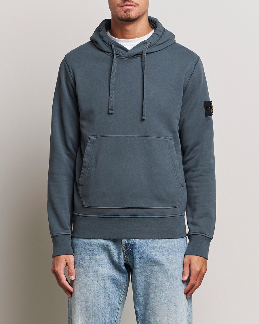Herre | Gensere | Stone Island | Garment Dyed Fleece Hood Lead Grey