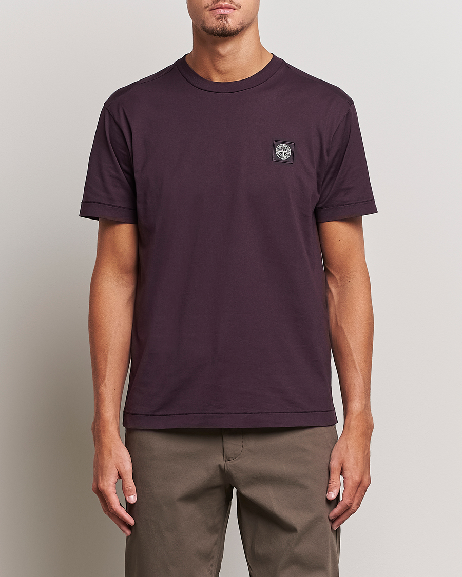 Herre | T-Shirts | Stone Island | Garment Dyed Jersey T-Shirt Dark Burgundy