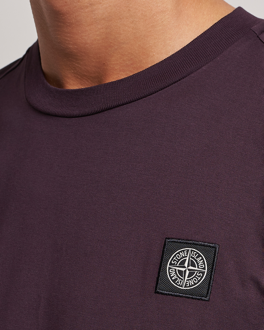 Herre | T-Shirts | Stone Island | Garment Dyed Jersey T-Shirt Dark Burgundy