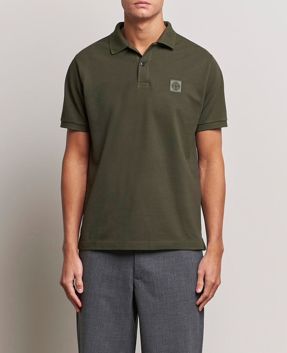 Herre |  | Stone Island | Cotton Pique Polo Olive