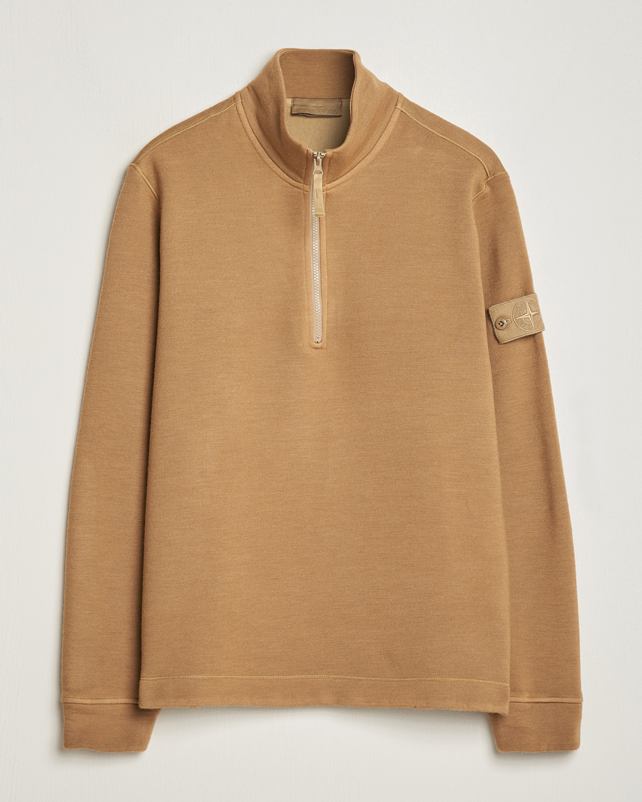 Herre | Gensere | Stone Island | Ghost Piece Wool Fleece Half Zip Dark Beige
