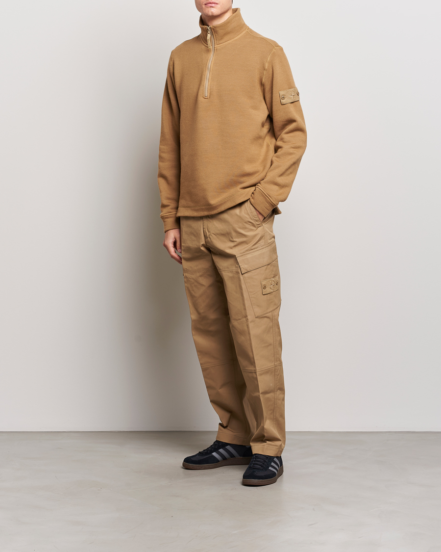 Herre | Gensere | Stone Island | Ghost Piece Wool Fleece Half Zip Dark Beige