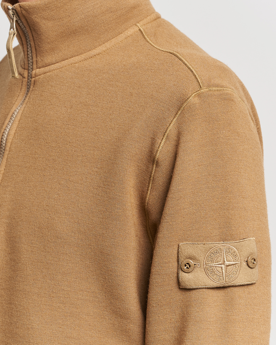 Herre | Gensere | Stone Island | Ghost Piece Wool Fleece Half Zip Dark Beige