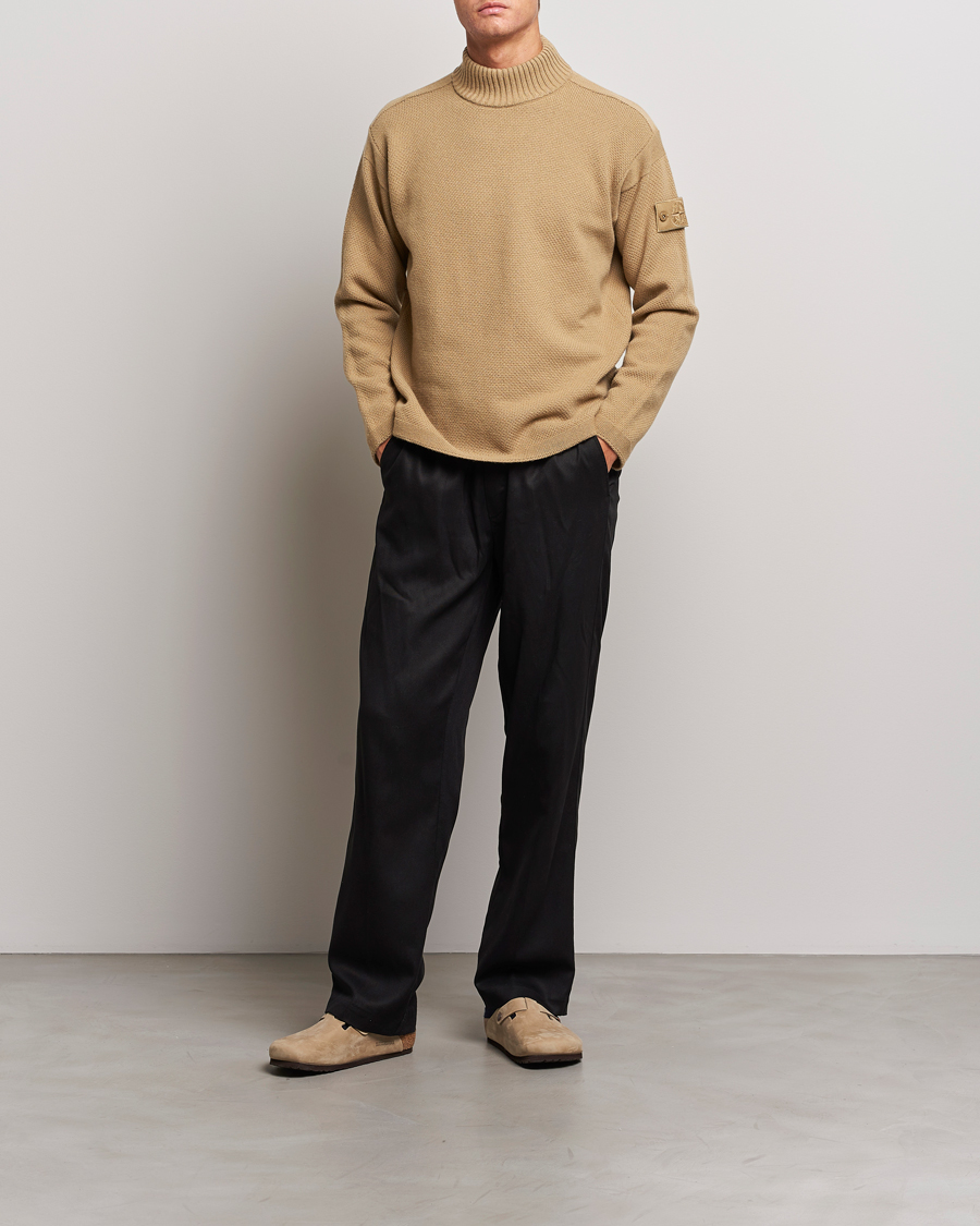 Herre | Gensere | Stone Island | Ghost Piece Geelong Wool Turtleneck Dark Beige