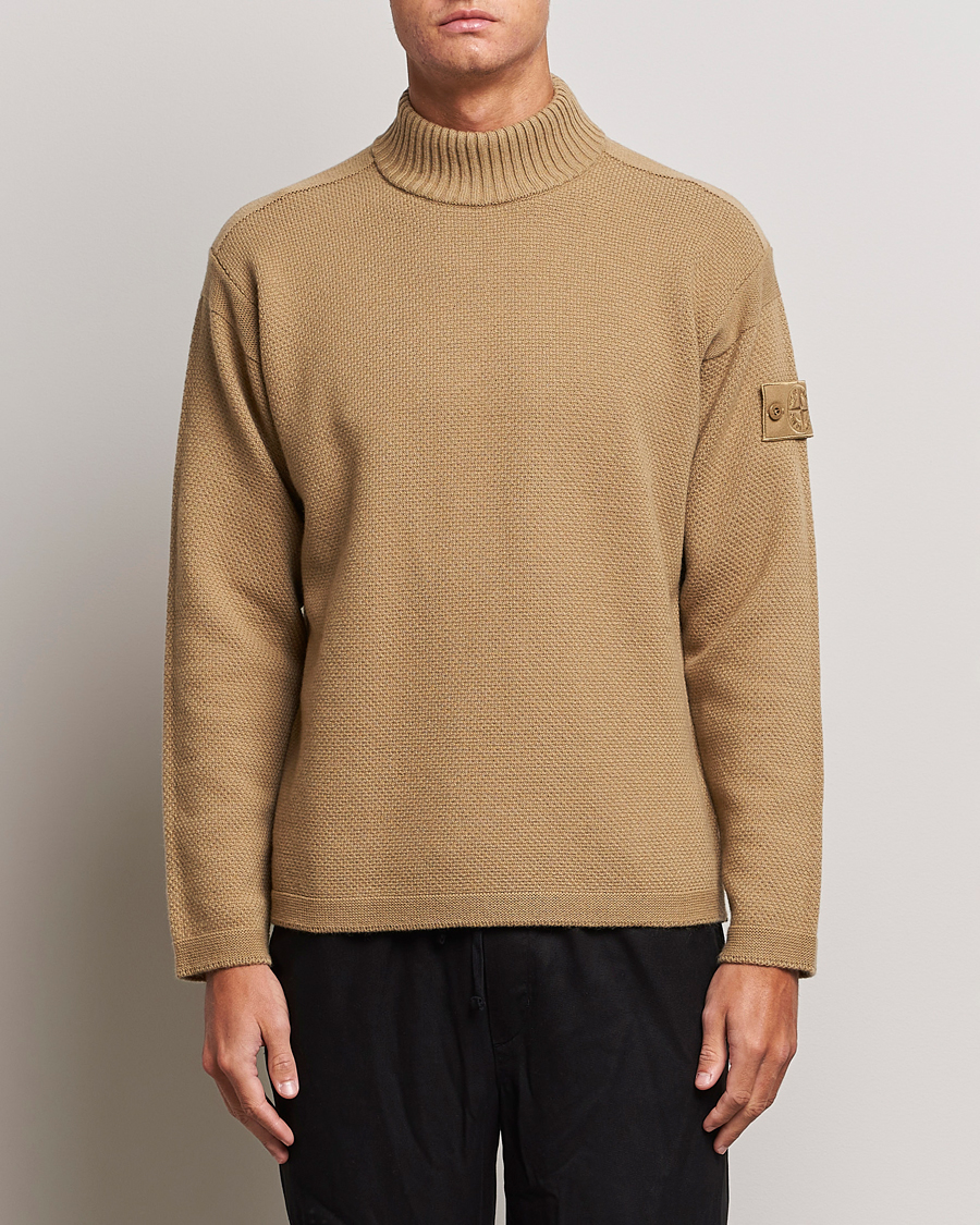 Herre |  | Stone Island | Ghost Piece Geelong Wool Turtleneck Dark Beige