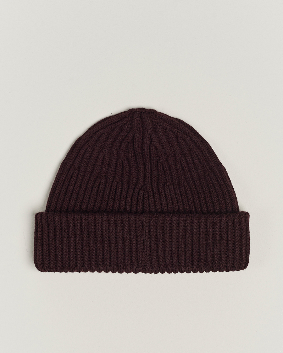 Herre | Stone Island Full Rib Wool Beanie Dark Burgundy | Stone Island | Full Rib Wool Beanie Dark Burgundy