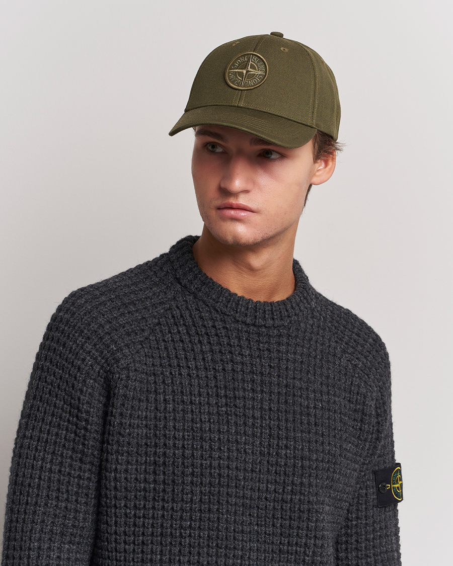 Herre | Stone Island Mix Wool Gabardine Cap Olive | Stone Island | Mix Wool Gabardine Cap Olive