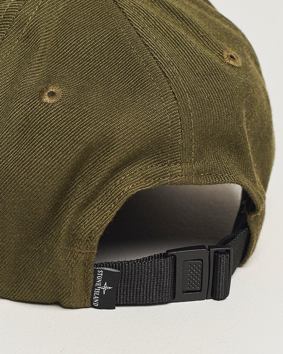 Herre | Stone Island Mix Wool Gabardine Cap Olive | Stone Island | Mix Wool Gabardine Cap Olive