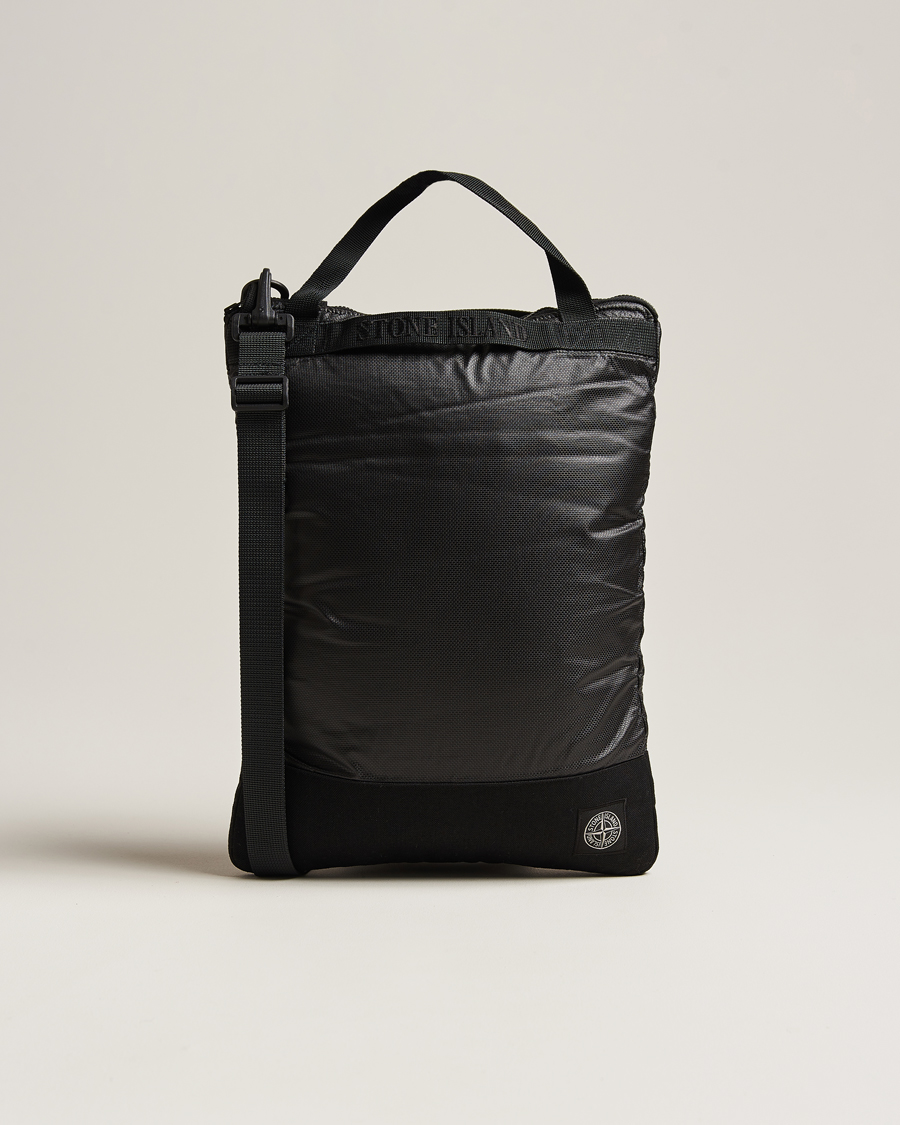 Herre | Totebags | Stone Island | Garment Dyed Mussola Gommata Canvas Tote Black