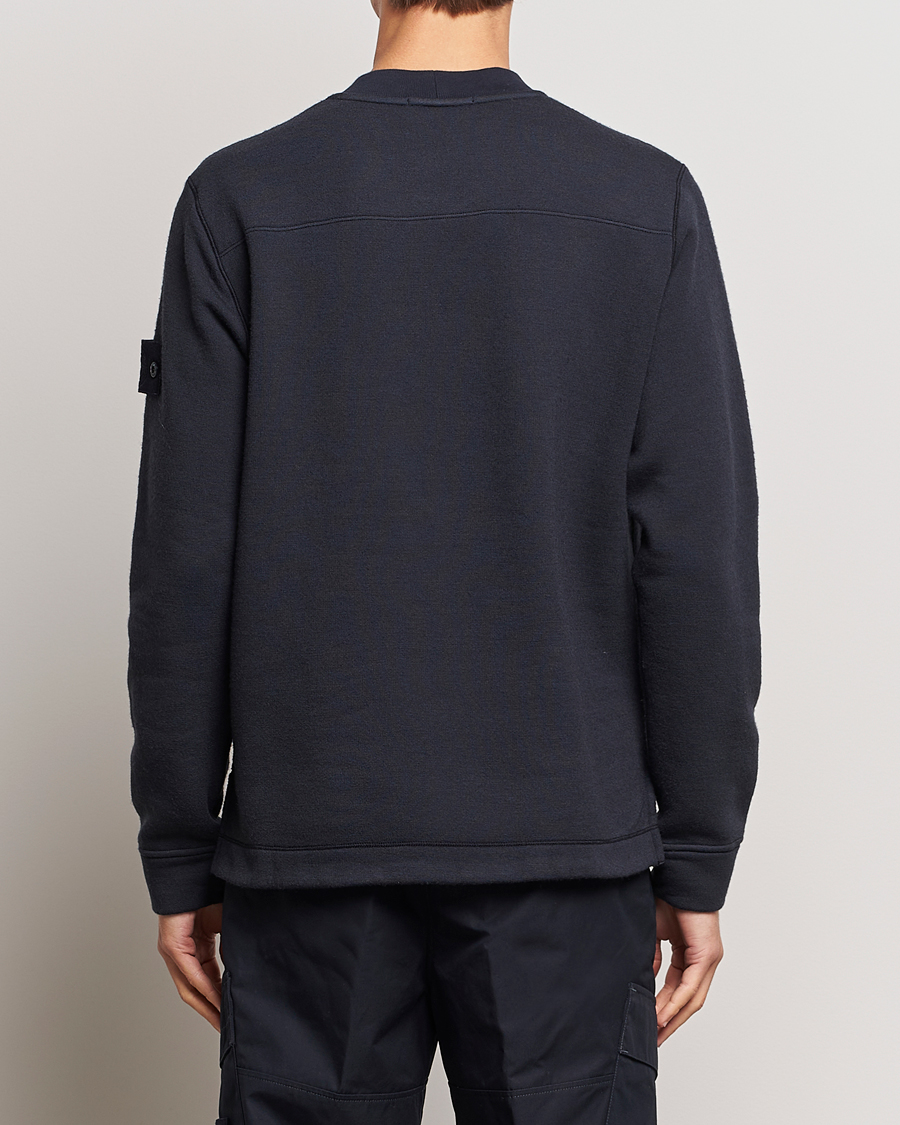 Herre | Gensere | Stone Island | Ghost Piece Wool Fleece Sweater Navy Blue