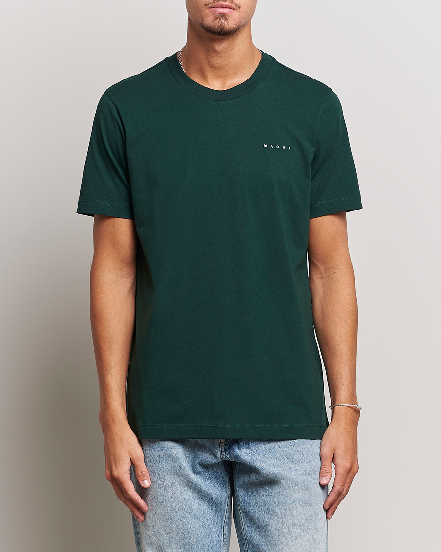 Herre | T-Shirts | Marni | Logo Embroidered T-Shirt Spherical Green