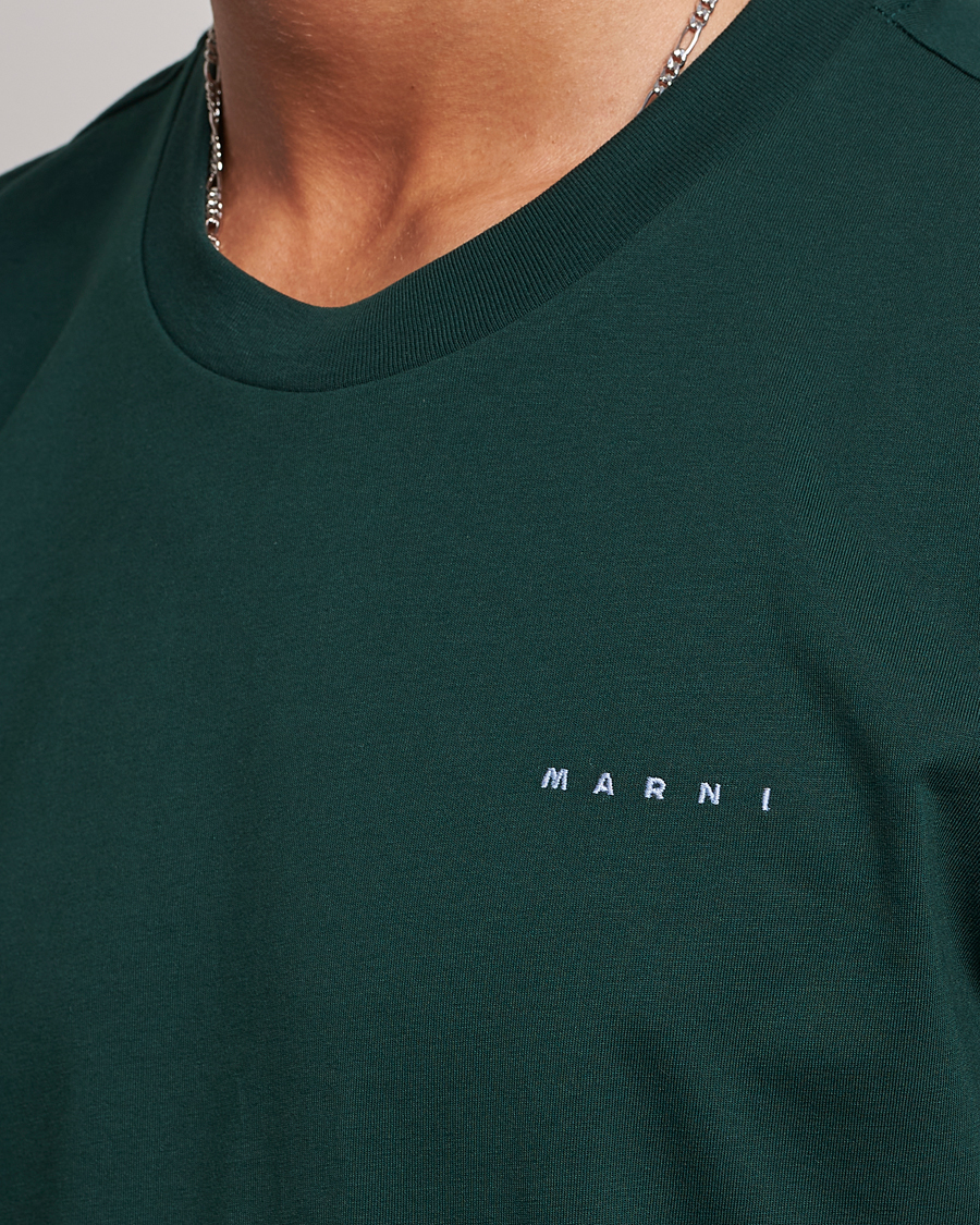 Herre | T-Shirts | Marni | Logo Embroidered T-Shirt Spherical Green