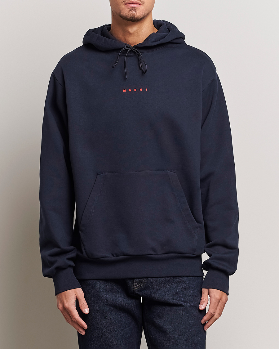 Herre | Gensere | Marni | Logo Applied Hoodie Navy