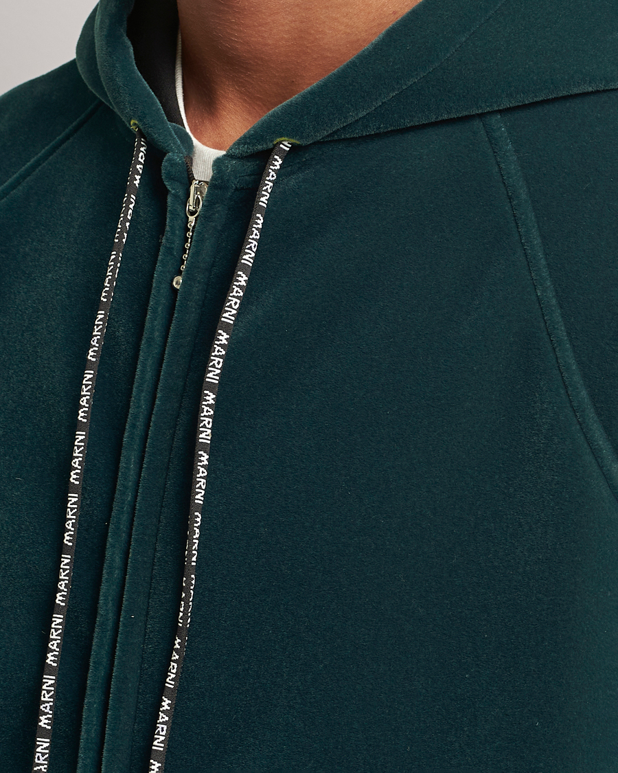Herre | Gensere | Marni | Sponge Flock Full Zip Hoodie Spherical Green