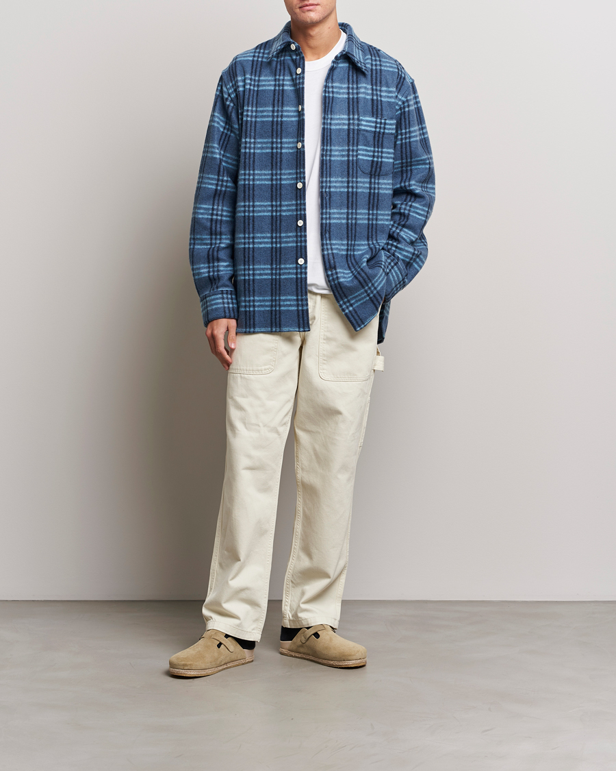 Herre | Skjorter | Marni | Check Pile Flannel Overshirt Opal