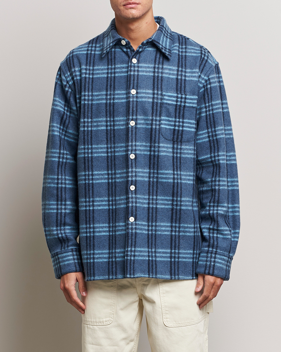 Herre | Skjorter | Marni | Check Pile Flannel Overshirt Opal