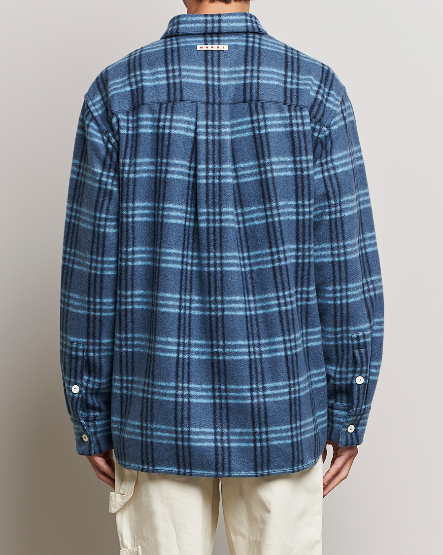 Herre | Skjorter | Marni | Check Pile Flannel Overshirt Opal