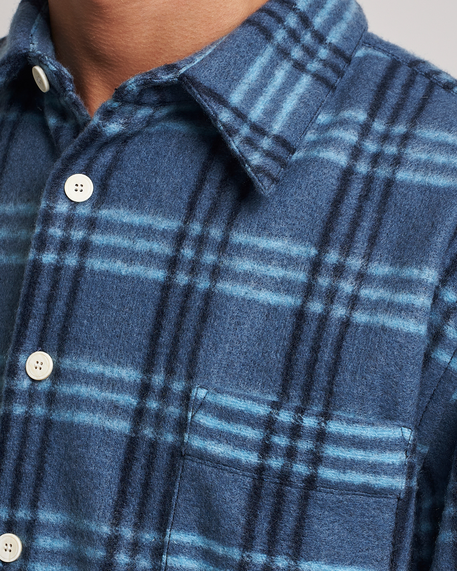 Herre | Skjorter | Marni | Check Pile Flannel Overshirt Opal