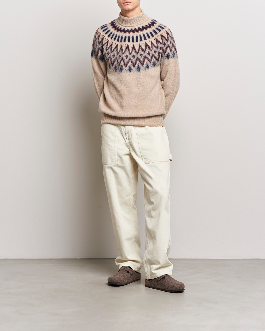Herre | Gensere | Howlin' | Brushed Wool Fair Isle Roll Neck Biscuit