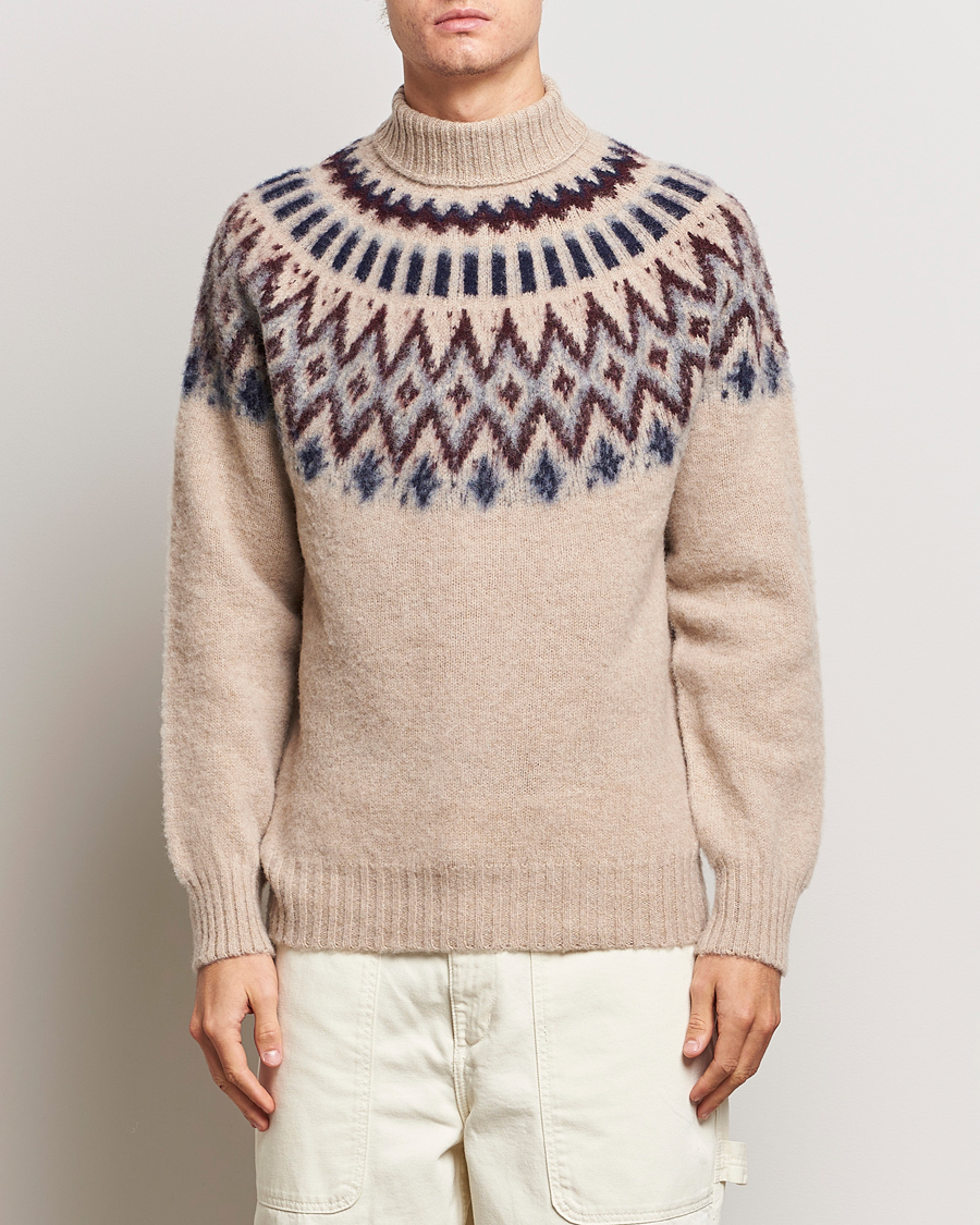 Herre |  | Howlin' | Brushed Wool Fair Isle Roll Neck Biscuit