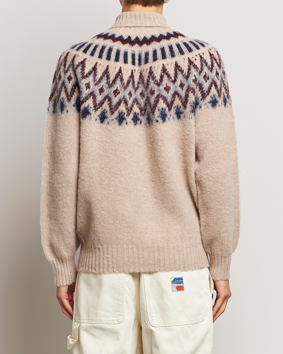 Herre | Gensere | Howlin' | Brushed Wool Fair Isle Roll Neck Biscuit